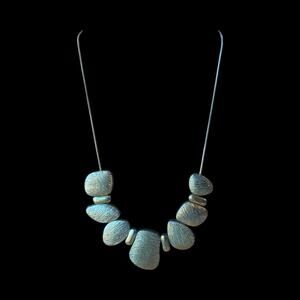 Gold-toned Metal Asymmetrical Shapes Modern Statement Necklace